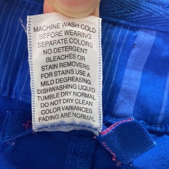 Fresh Produce Drawstring Cropped Utility Pant Royal Blue Cotton Stretchy Vibrant - Picture 8 of 15